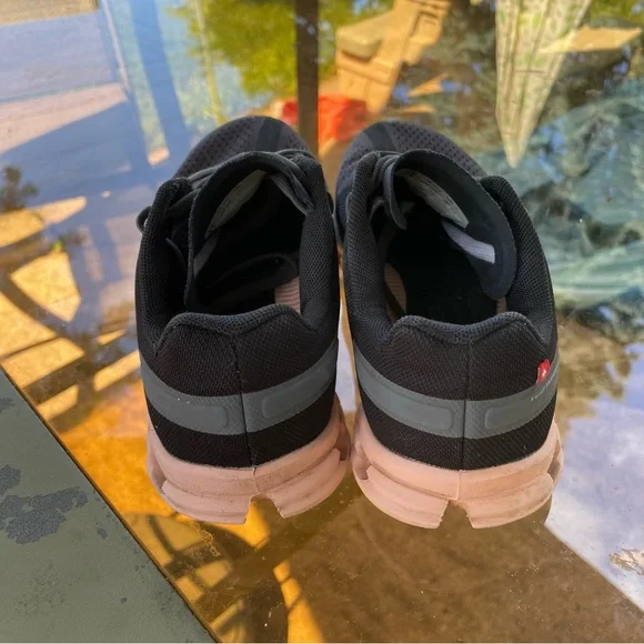 On Running Women's Black and White Sneakers - Picture 3 of 5